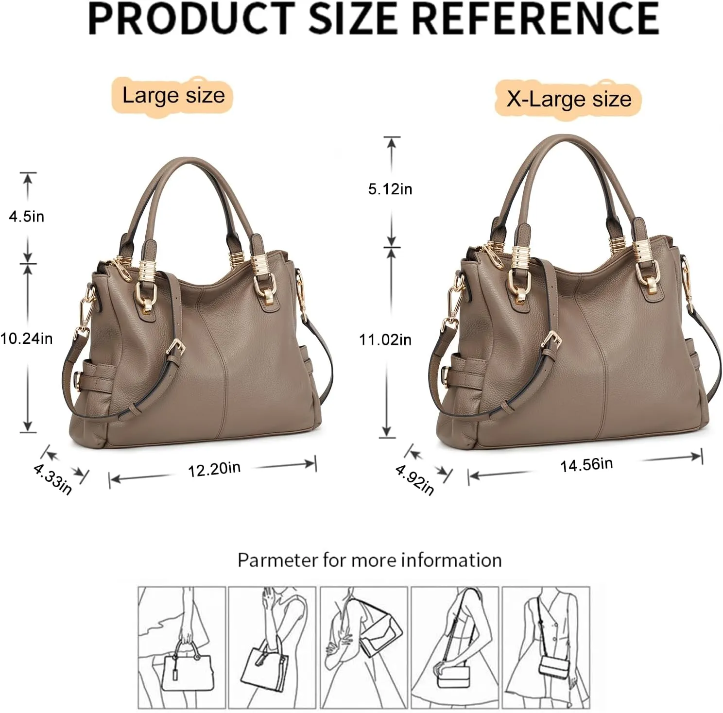 Kattee Soft Women Genuine Leather Purses and Handbags Satchel Tote Shoulder Bag