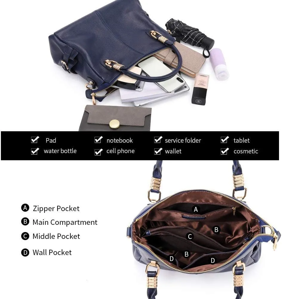 Kattee Soft Women Genuine Leather Purses and Handbags Satchel Tote Shoulder Bag