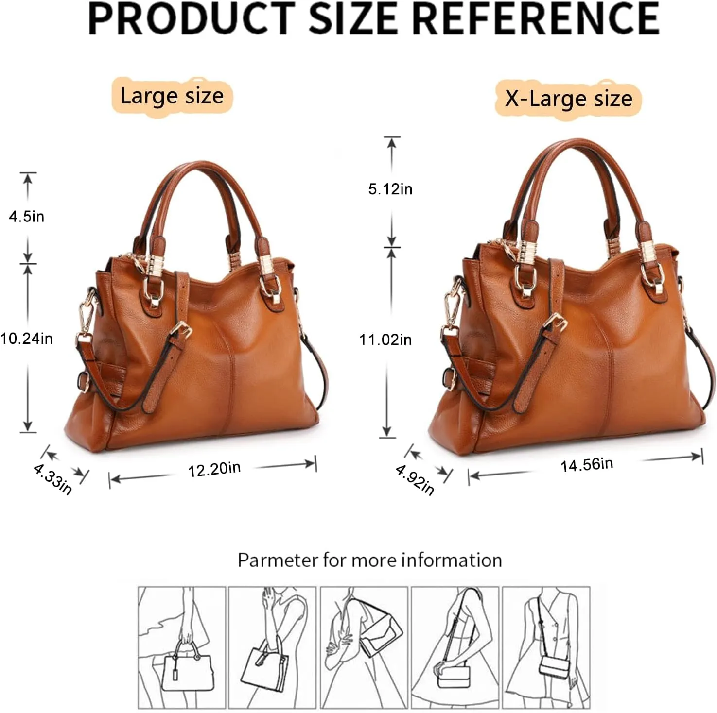 Kattee Soft Women Genuine Leather Purses and Handbags Satchel Tote Shoulder Bag