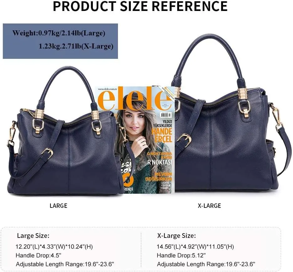 Kattee Soft Women Genuine Leather Purses and Handbags Satchel Tote Shoulder Bag