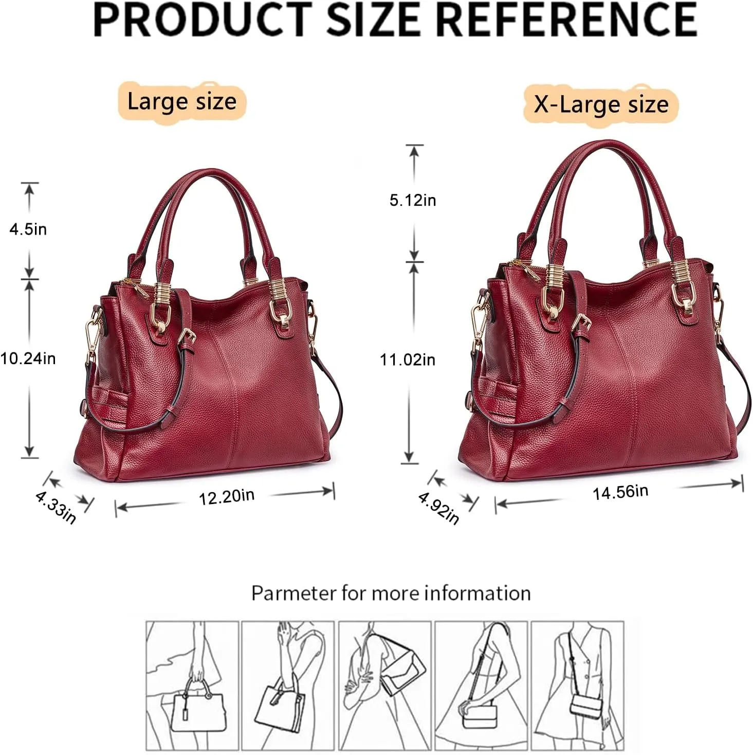 Kattee Soft Women Genuine Leather Purses and Handbags Satchel Tote Shoulder Bag