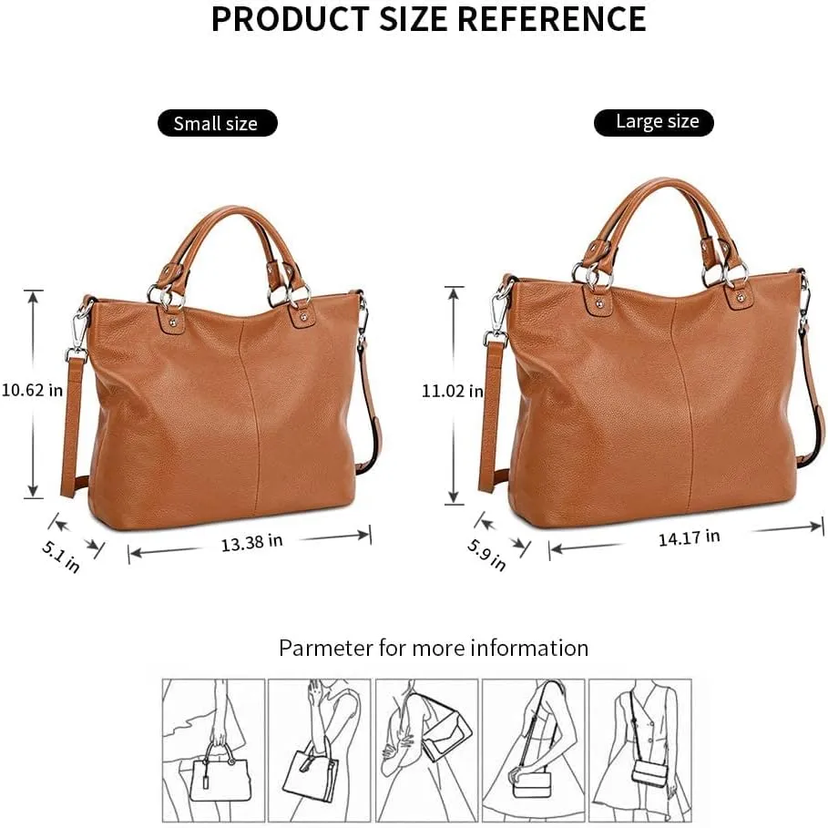 Kattee Women's Soft Leather Tote Bag, Top Satchel Purses and Handbags