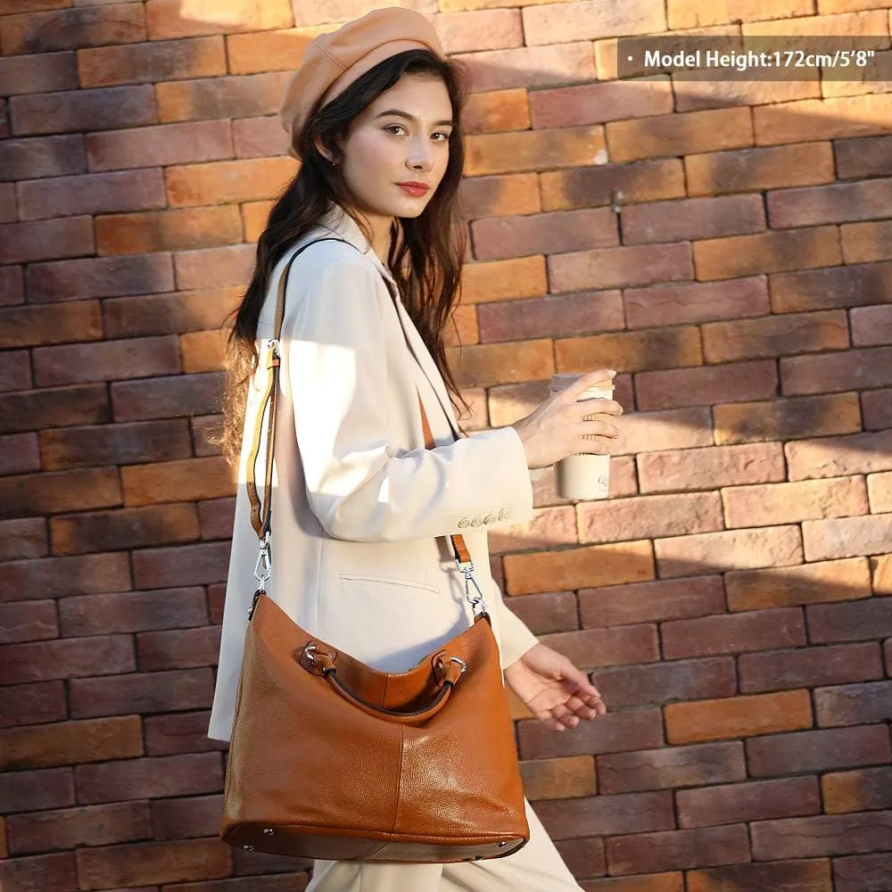 Kattee Women's Soft Leather Tote Bag, Top Satchel Purses and Handbags