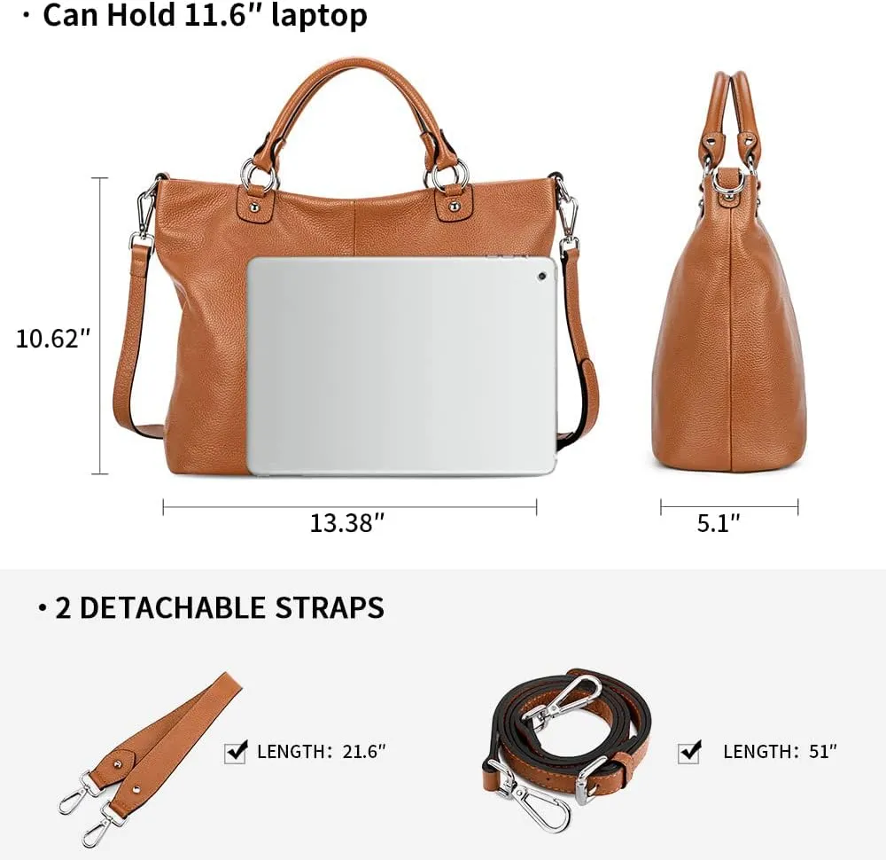 Kattee Women's Soft Leather Tote Bag, Top Satchel Purses and Handbags