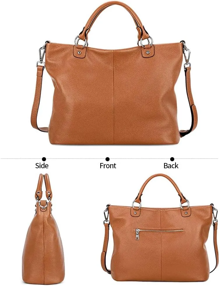 Kattee Women's Soft Leather Tote Bag, Top Satchel Purses and Handbags