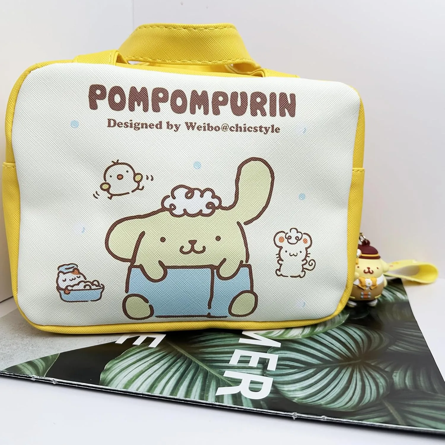 Kawaii Insulated Lunch Bag for Women, Reusable Large Capacity Lunch Box, Leakproof Lunch Tote Bag with Front Pocket, Lunchbox Container Thermal Cooler Bag Food Handbags for Work Office Travel Picnic
