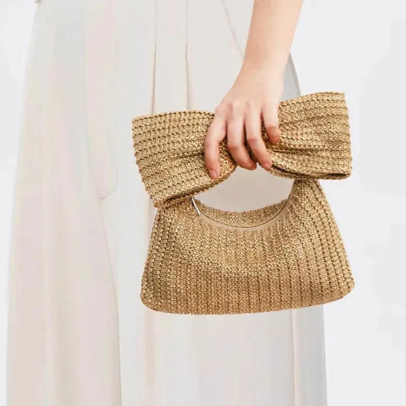 Kawaii Summer Bow Clutch Bag 🌸✨ | Adorable Straw Purse for Beach & Parties 💖 | 2024 Luxury Design 👜