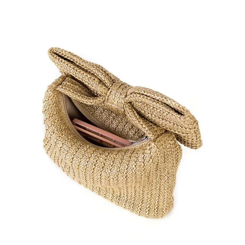 Kawaii Summer Bow Clutch Bag 🌸✨ | Adorable Straw Purse for Beach & Parties 💖 | 2024 Luxury Design 👜