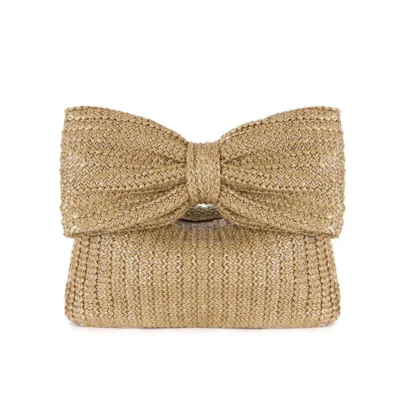 Kawaii Summer Bow Clutch Bag 🌸✨ | Adorable Straw Purse for Beach & Parties 💖 | 2024 Luxury Design 👜
