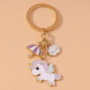 Kawaii Unicorn Horse Enamel Keychain 🦄✨ | Cute Metal Key Ring Pendant for Women & Girls | Perfect DIY Gift for Handbags & Car Keys 🎁💕