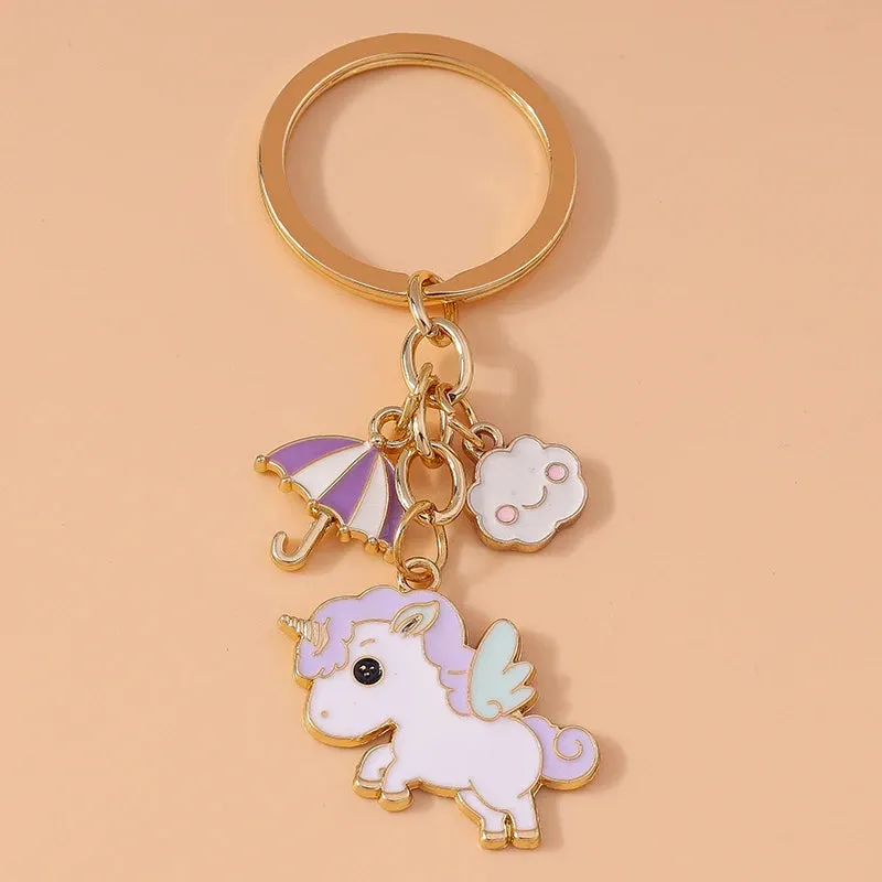 Kawaii Unicorn Horse Enamel Keychain 🦄✨ | Cute Metal Key Ring Pendant for Women & Girls | Perfect DIY Gift for Handbags & Car Keys 🎁💕