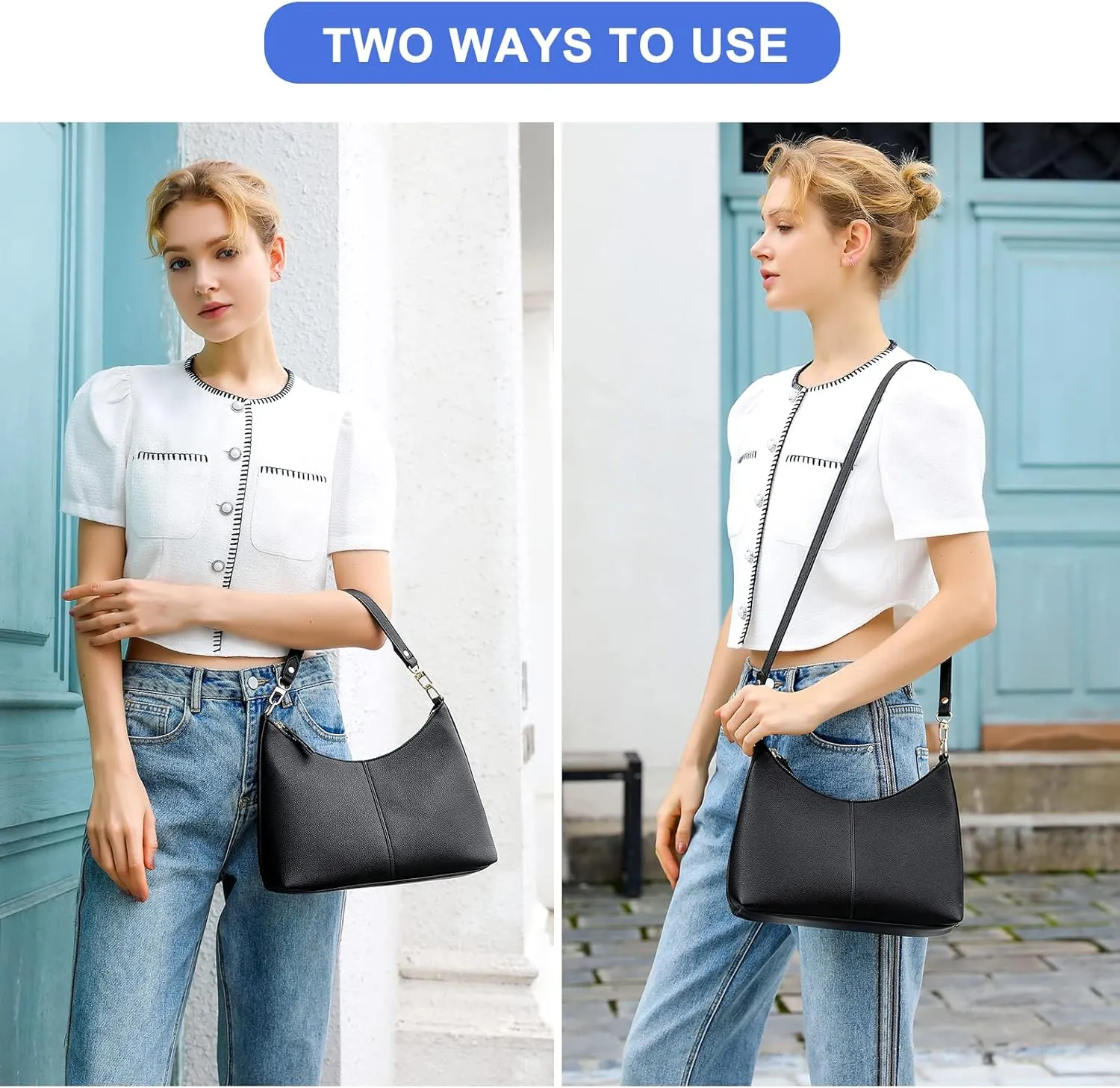 Keyli Small Shoulder Handbags for Women Mini Purse Waterproof Soft Leather Crossbody Bags for Work Shopping Travel