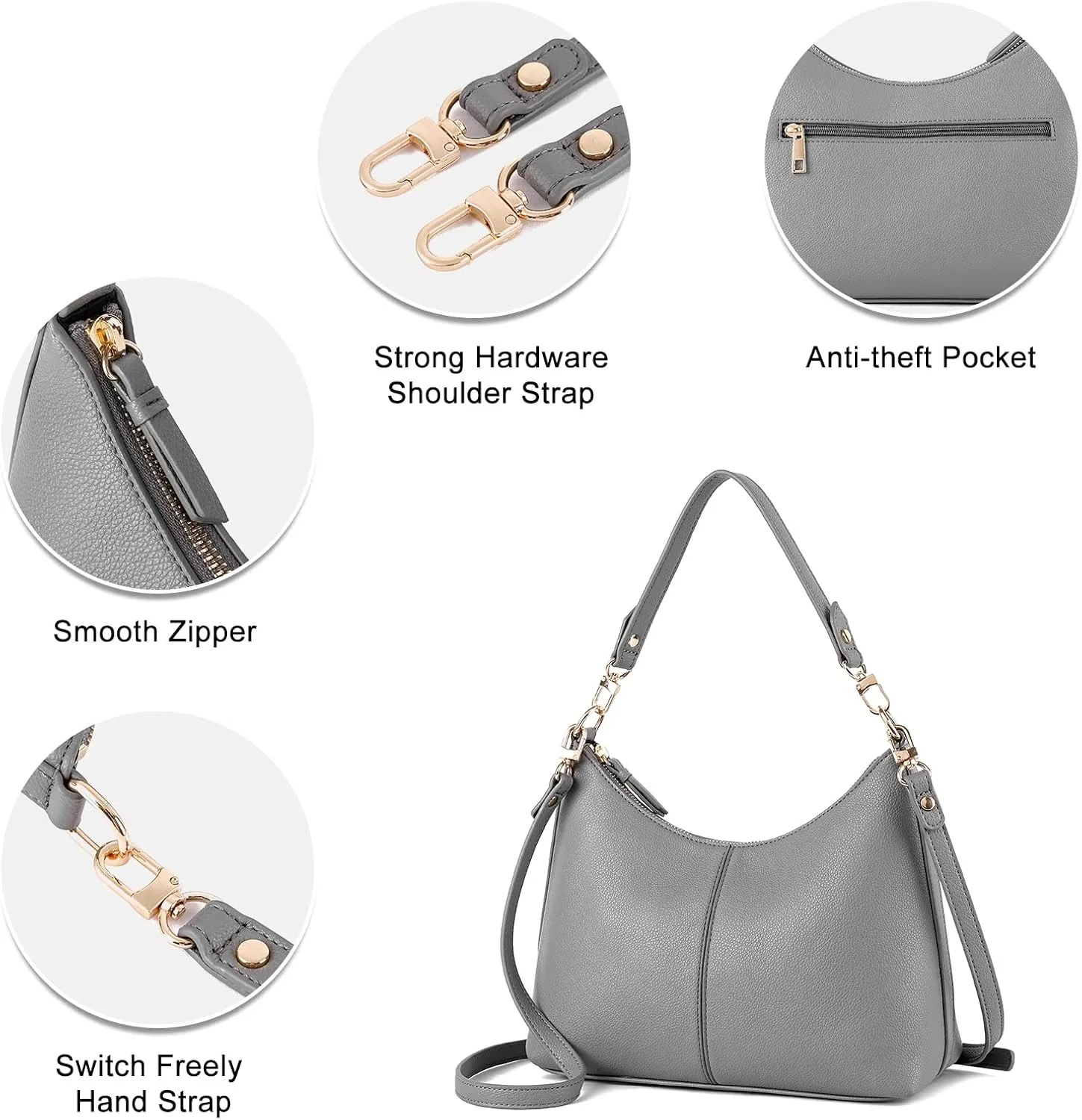 Keyli Small Shoulder Handbags for Women Mini Purse Waterproof Soft Leather Crossbody Bags for Work Shopping Travel