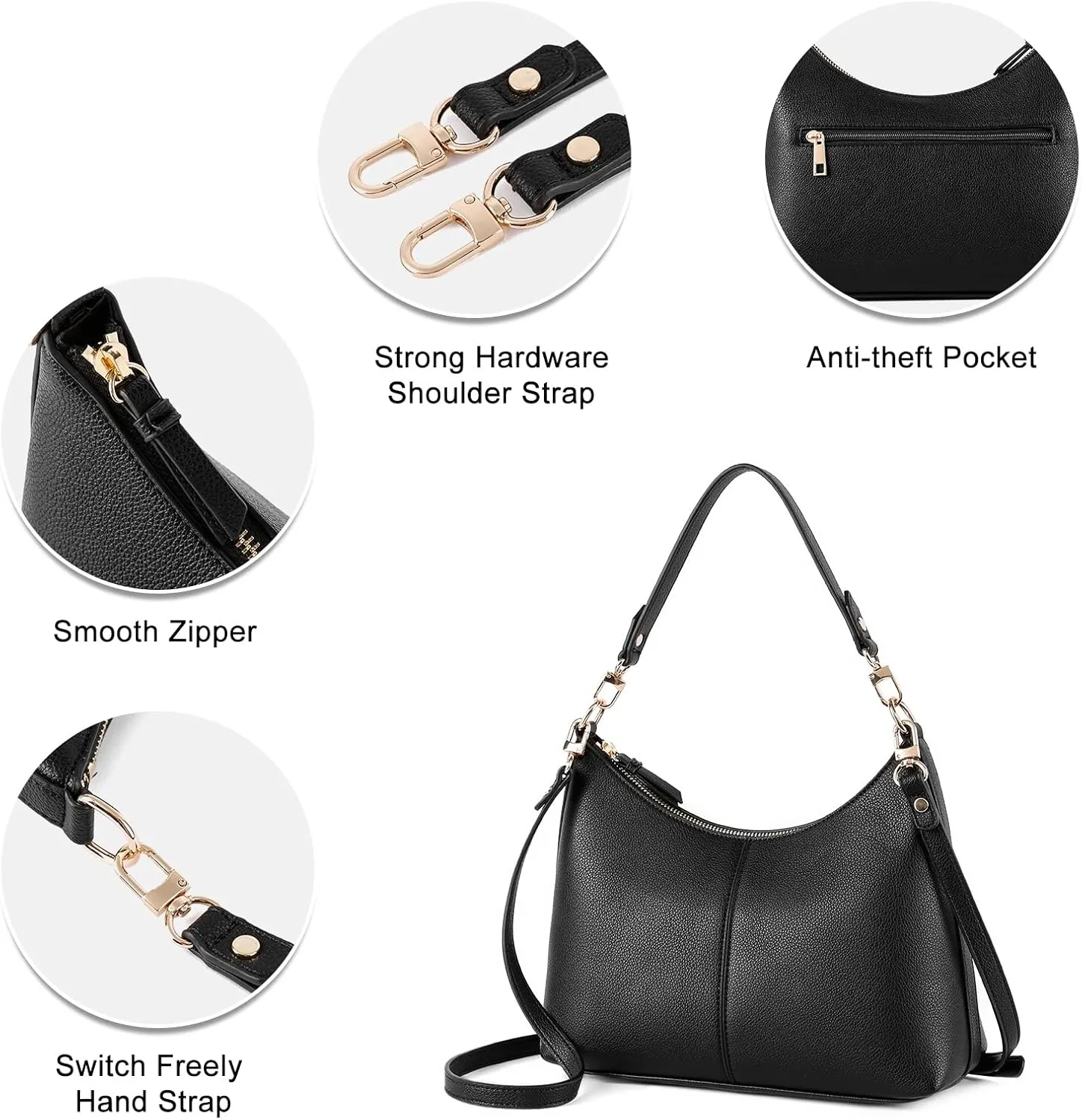 Keyli Small Shoulder Handbags for Women Mini Purse Waterproof Soft Leather Crossbody Bags for Work Shopping Travel