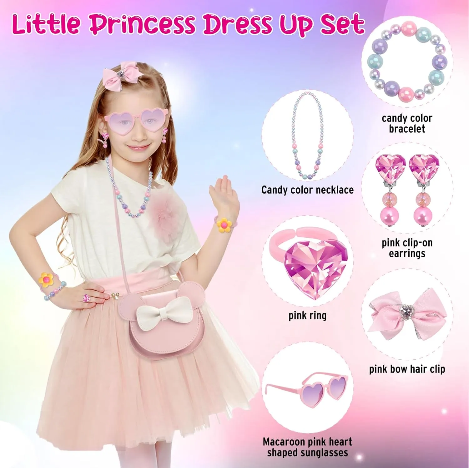 Kids Purse Toddler Gifts for Girls, Cute Little Girls Purse Mouse Ear Crossbody Bag, Princess Handbags for Age 3-14