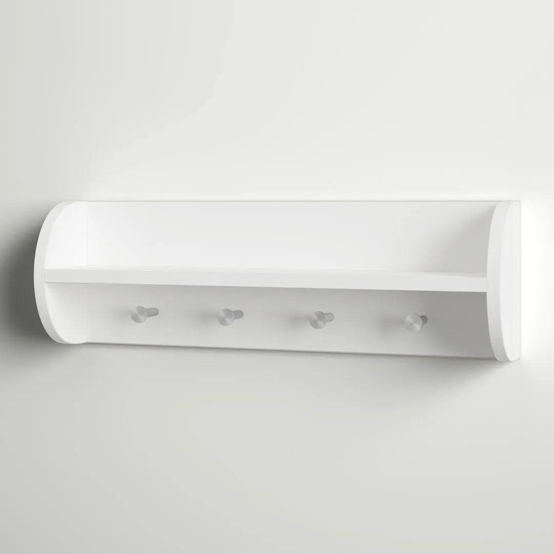 Kissena 4 - Hook Wall Mounted Coat Rack in White Andover Mills™