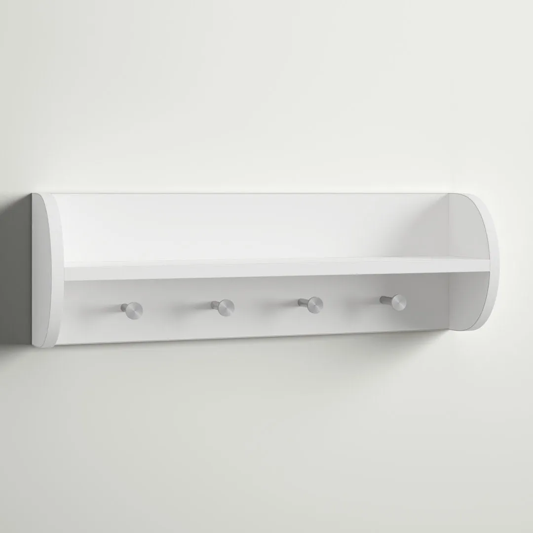 Kissena 4 - Hook Wall Mounted Coat Rack in White Andover Mills™