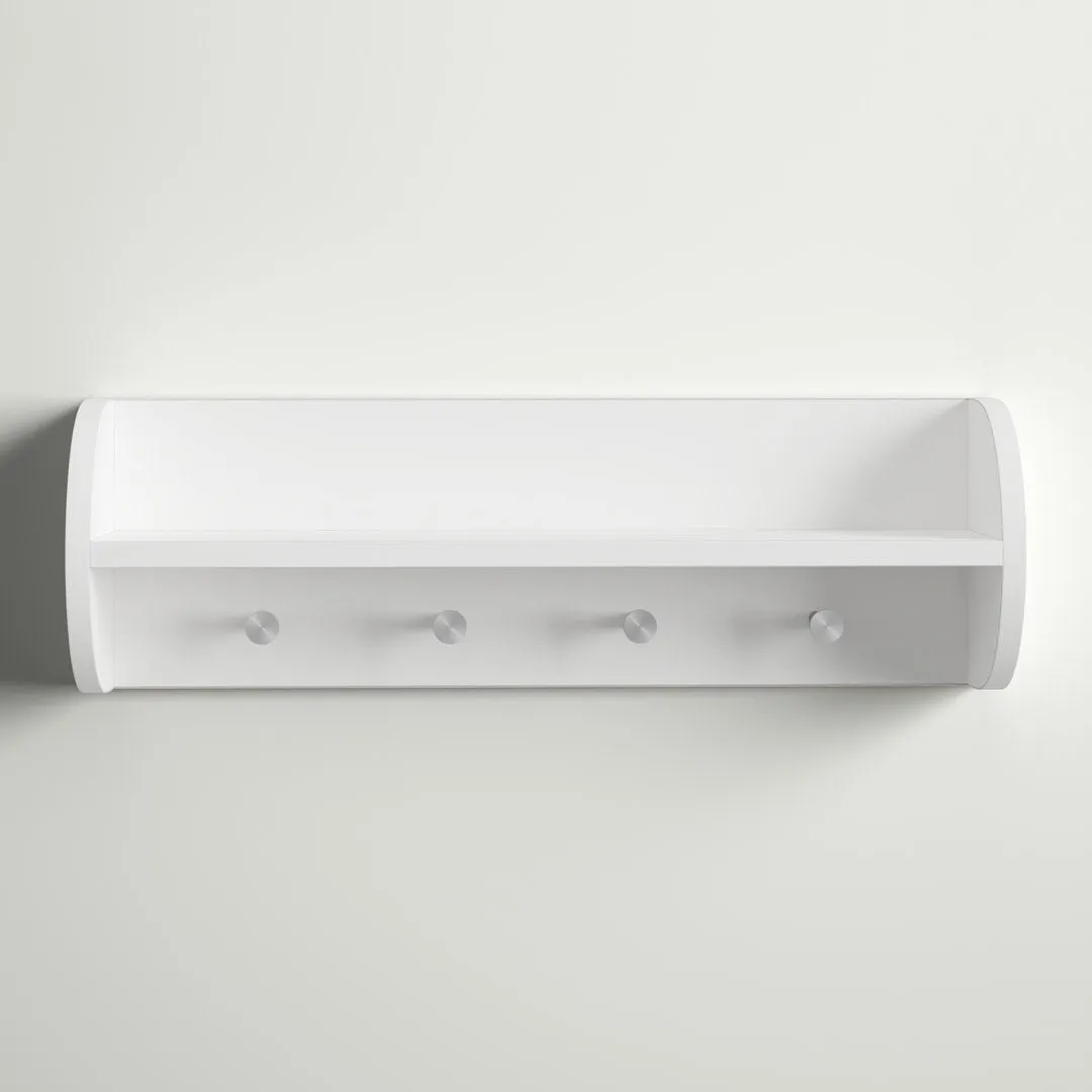 Kissena 4 - Hook Wall Mounted Coat Rack in White Andover Mills™