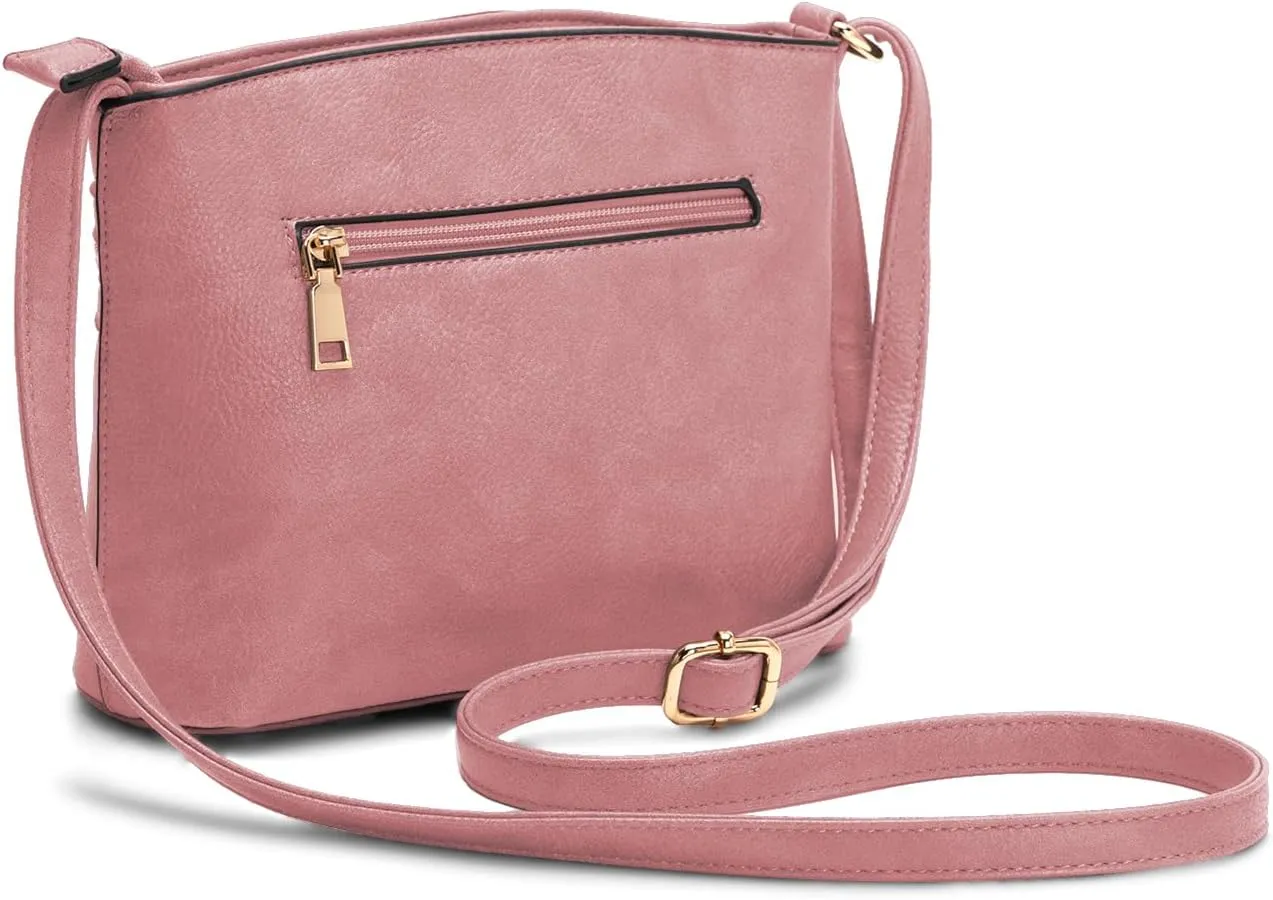 LA TERRE Zipper Pocket Crossbody Bags, Lightweight Medium Crossbody Purses Women's Shoulder Handbags