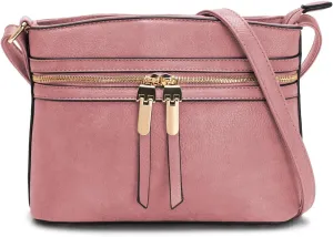 LA TERRE Zipper Pocket Crossbody Bags, Lightweight Medium Crossbody Purses Women's Shoulder Handbags