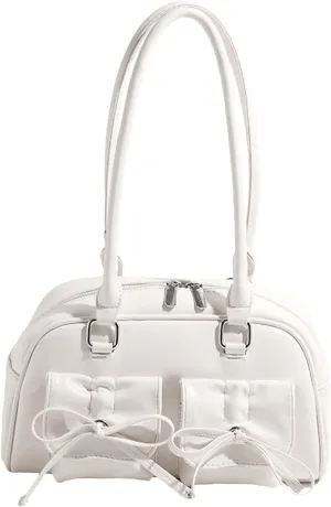 Ladies PU Leather Bow Tie Shoulder Bag for Work And Events