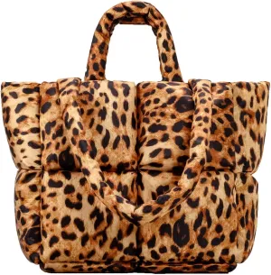 Large Lightweight Quilted Tote Bag for Women, Luxury Soft Padded Handbags, Winter Nylon Down Cotton Padding Shoulder Bags