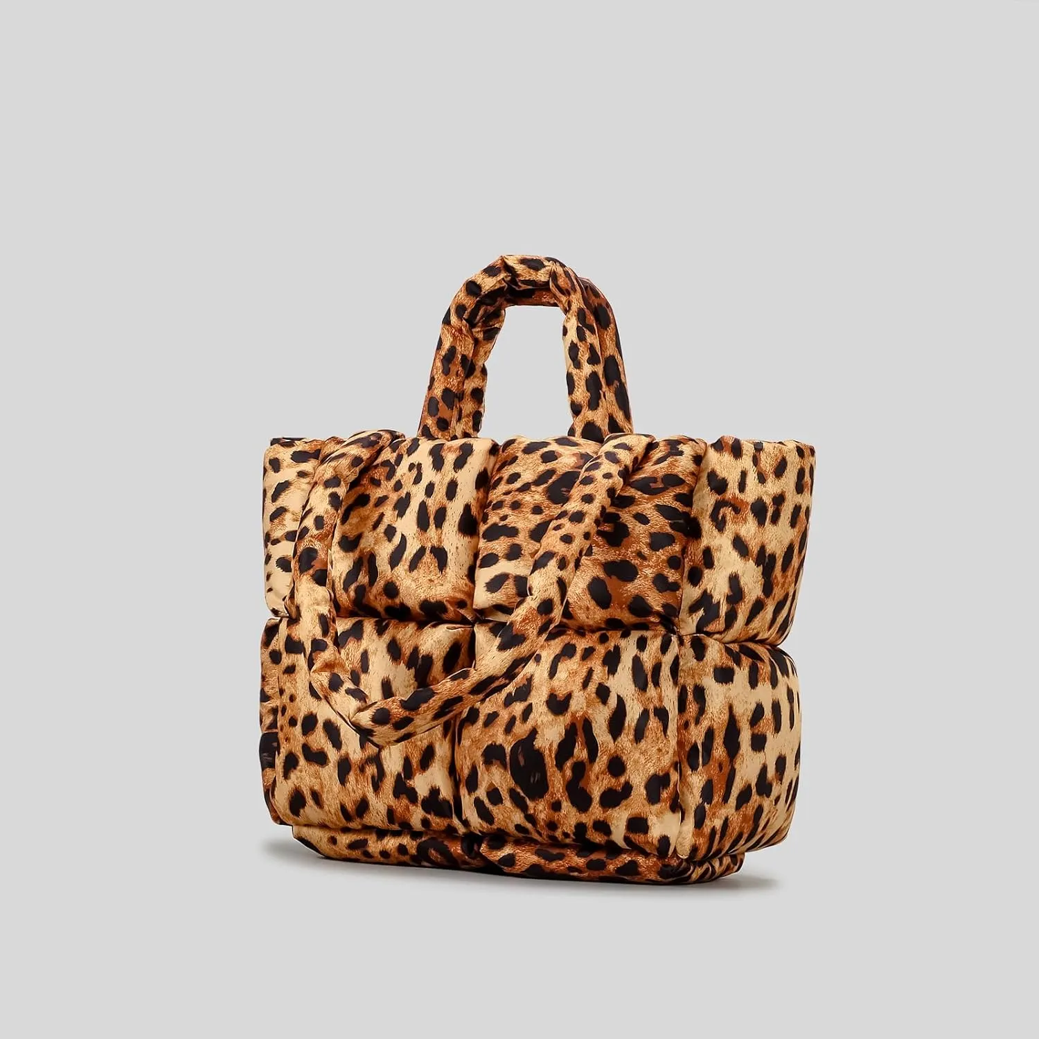 Large Lightweight Quilted Tote Bag for Women, Luxury Soft Padded Handbags, Winter Nylon Down Cotton Padding Shoulder Bags