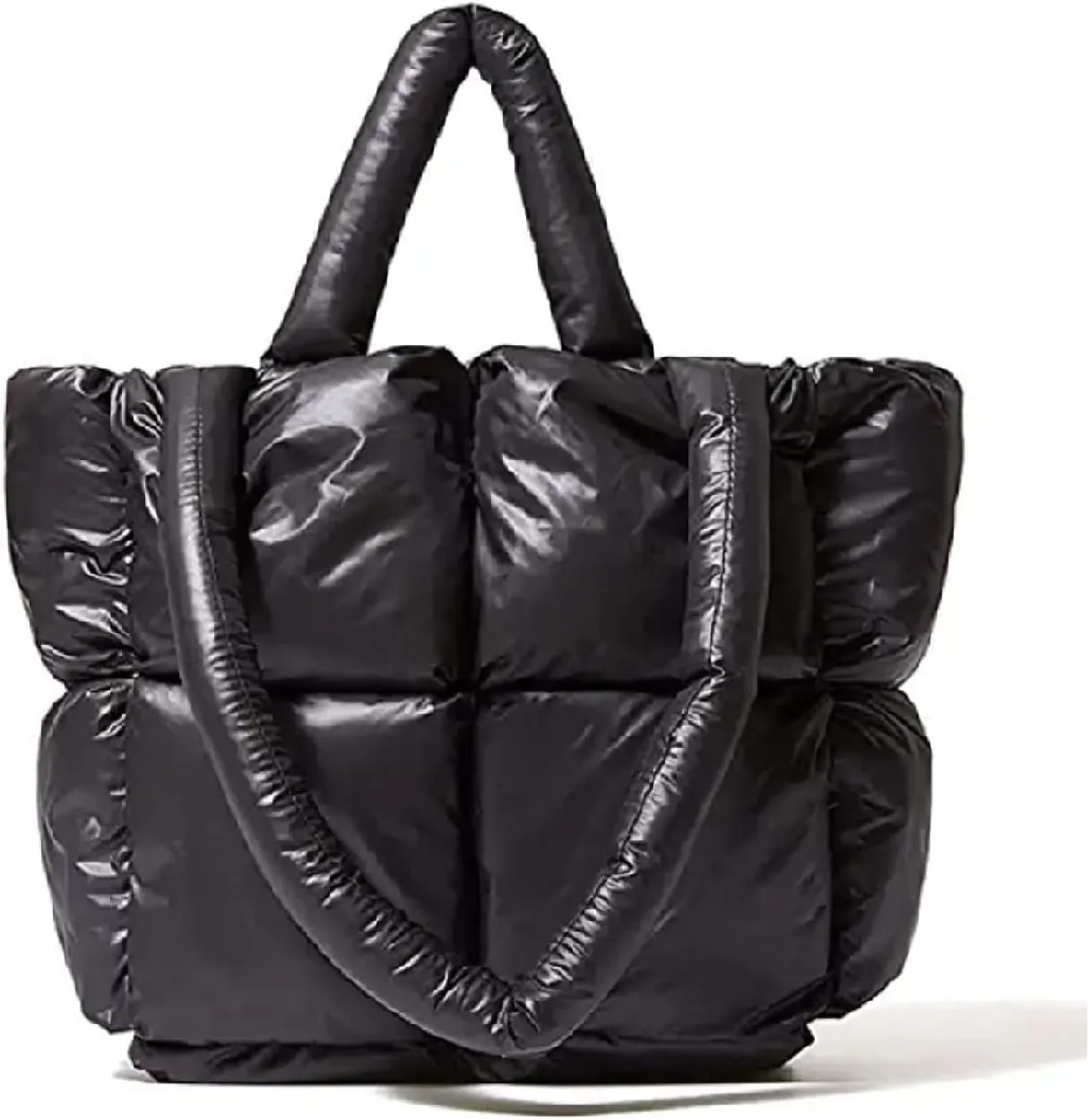 Large Puffer Tote Bag Winter Soft Puffer Down Padding Shoulder Bags Trendy Luxury Quilted Padded Handbags for Women