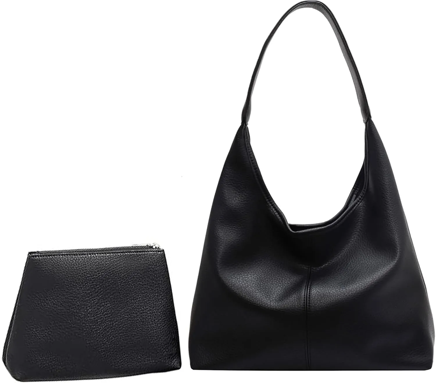 Large Slouchy Hobo Bags for Women, Vintage Soft Leather Shoulder Purse, 2024 Fall Ladies Tote Handbags with Wallet Set