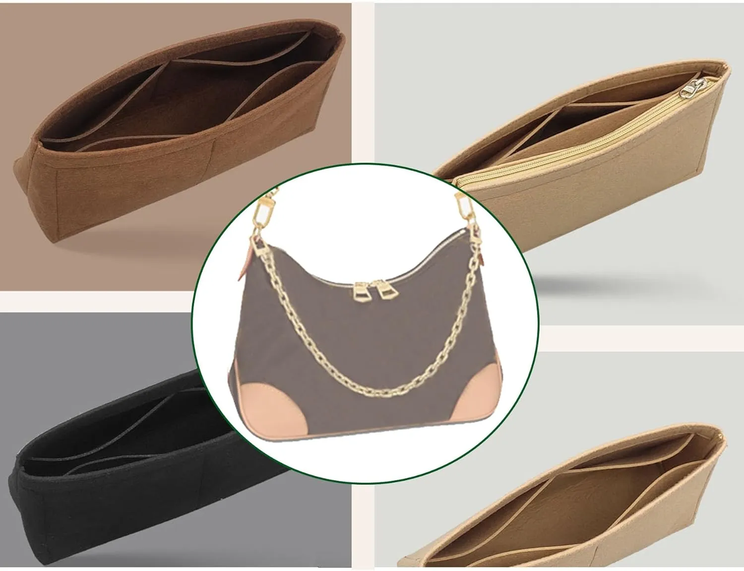 Lckaey Felt Purse Organizer Insert for boulogne inner bag boulogne coffee table 2075coffee