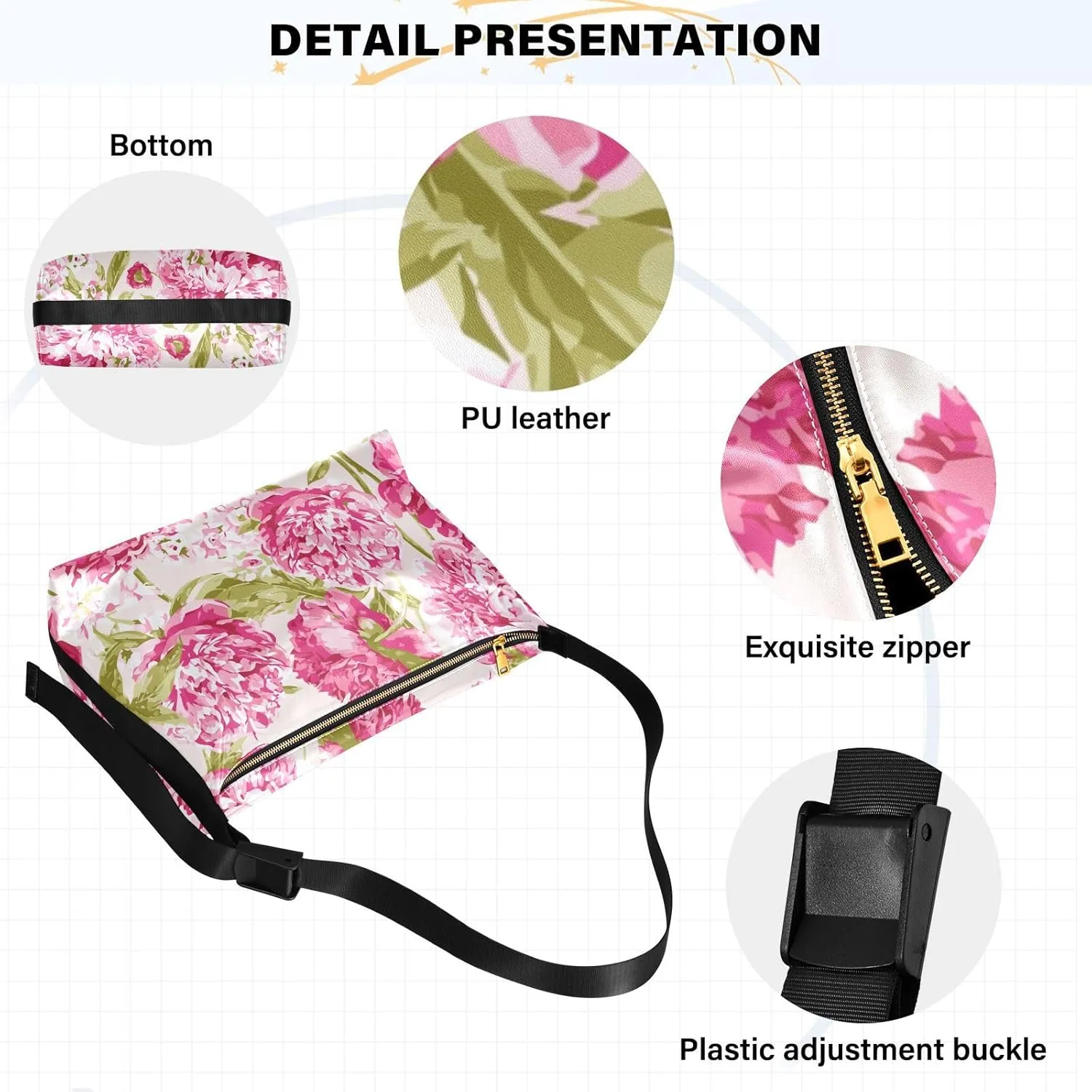 Leather Crossbody Purse for Women Men Lightweight Medium Crossbody Bag Shoulder Handbags for Running Hiking