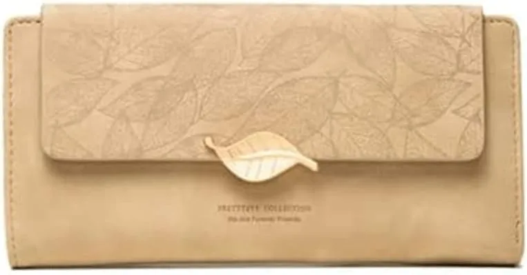 Leather Wallet Pu Leather Women's Wallet Portable Large Capacity Long Purse Clutch Girls Fashion and Elegant Coin Pocket Large Capacity (White,9.5x19cm)