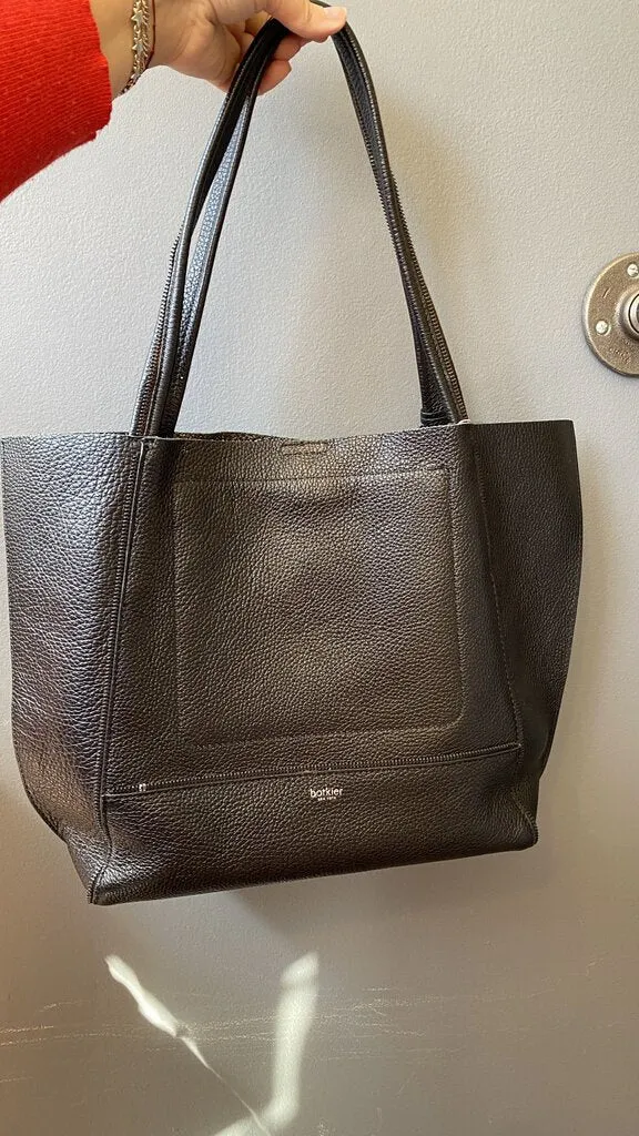 Leather Zipper Details Tote