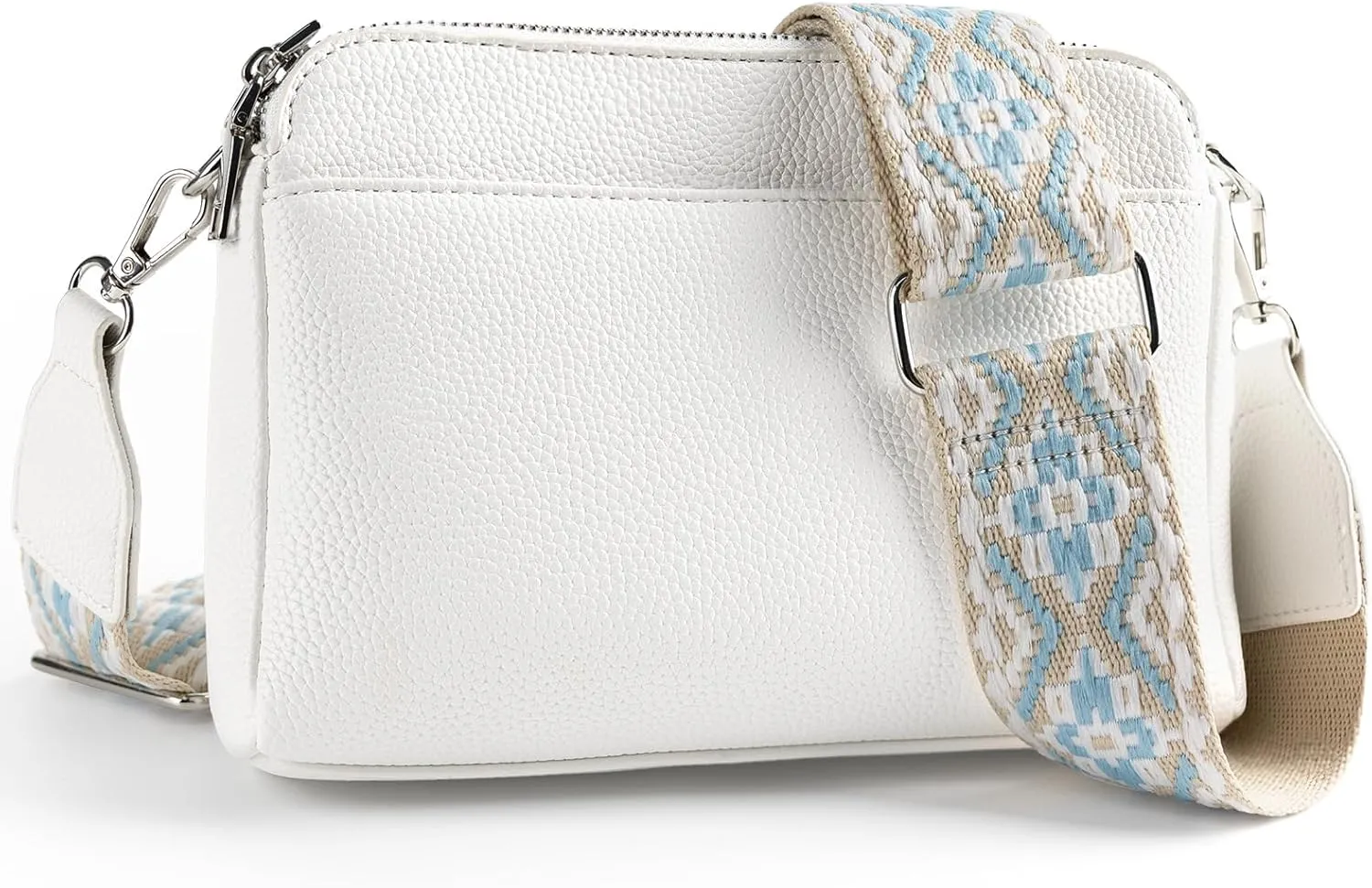 letech  Leather Crossbody Purse for Women Triple Pocket Designed Lightweight Small Shoulder Crossbody Bag for Travel