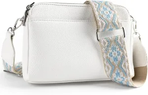letech  Leather Crossbody Purse for Women Triple Pocket Designed Lightweight Small Shoulder Crossbody Bag for Travel