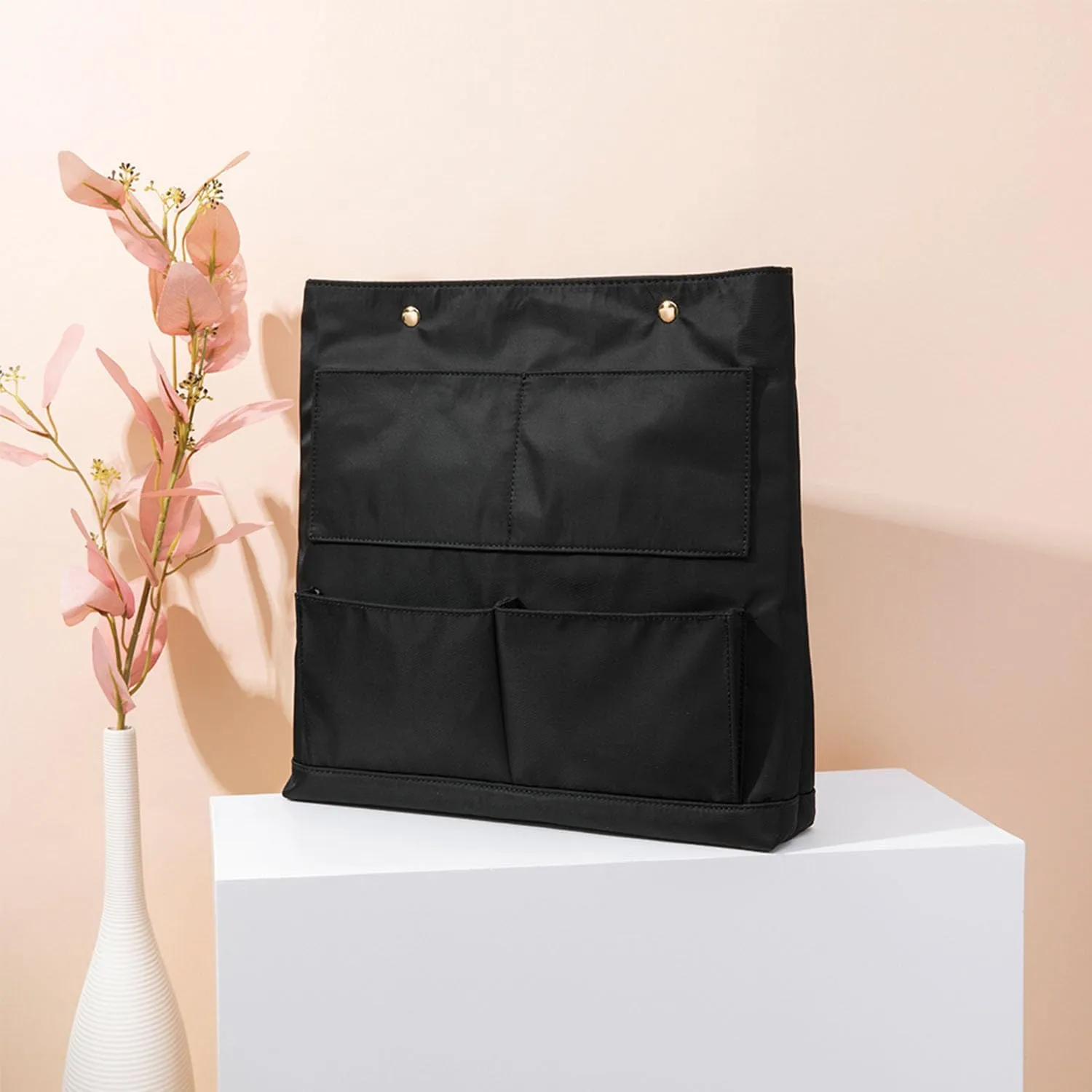 Lightweight Handbag Organizers Insert with Multiple Pockets - Handbag Organizer for Storage and Organization, Cosmetic Bag (Nylon-black,L)