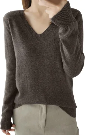 Lightweight Sweaters for Teen Girls Cute Sexy Long Sleeve v Neck Womens Pullover Sweater Loose Soft Tunic Tops