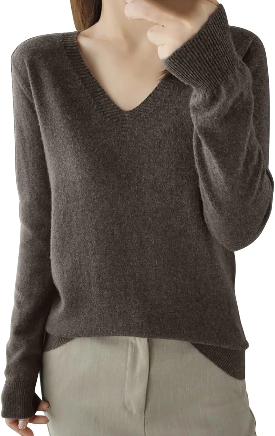 Lightweight Sweaters for Teen Girls Cute Sexy Long Sleeve v Neck Womens Pullover Sweater Loose Soft Tunic Tops
