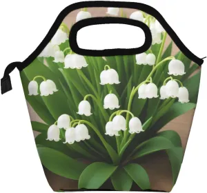 Lilies Of The Valley Lunch Bag Insulated Reusable Small Lunch Bag Soft Lunch Tote Bag For Work Travel Picnic
