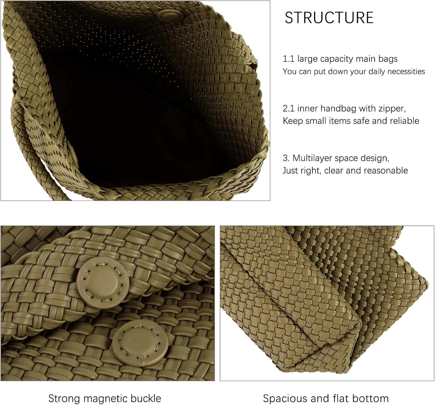 LMKIDS Woven Bag for Women, Vegan Leather Tote Bag Large Summer Beach Travel Handbag and Purse Retro Handmade Shoulder Bag