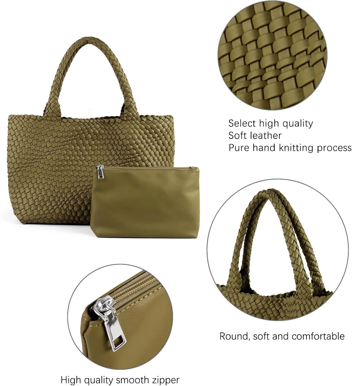LMKIDS Woven Bag for Women, Vegan Leather Tote Bag Large Summer Beach Travel Handbag and Purse Retro Handmade Shoulder Bag