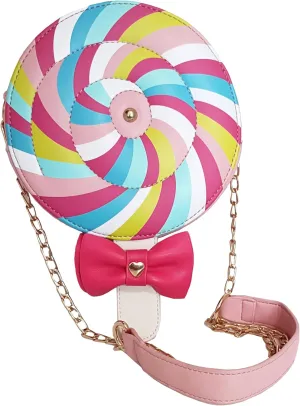 Lollipop Candy Shaped Purse for Girls PU Leather Crossbody Bag for Teens Women Novelty Handbags
