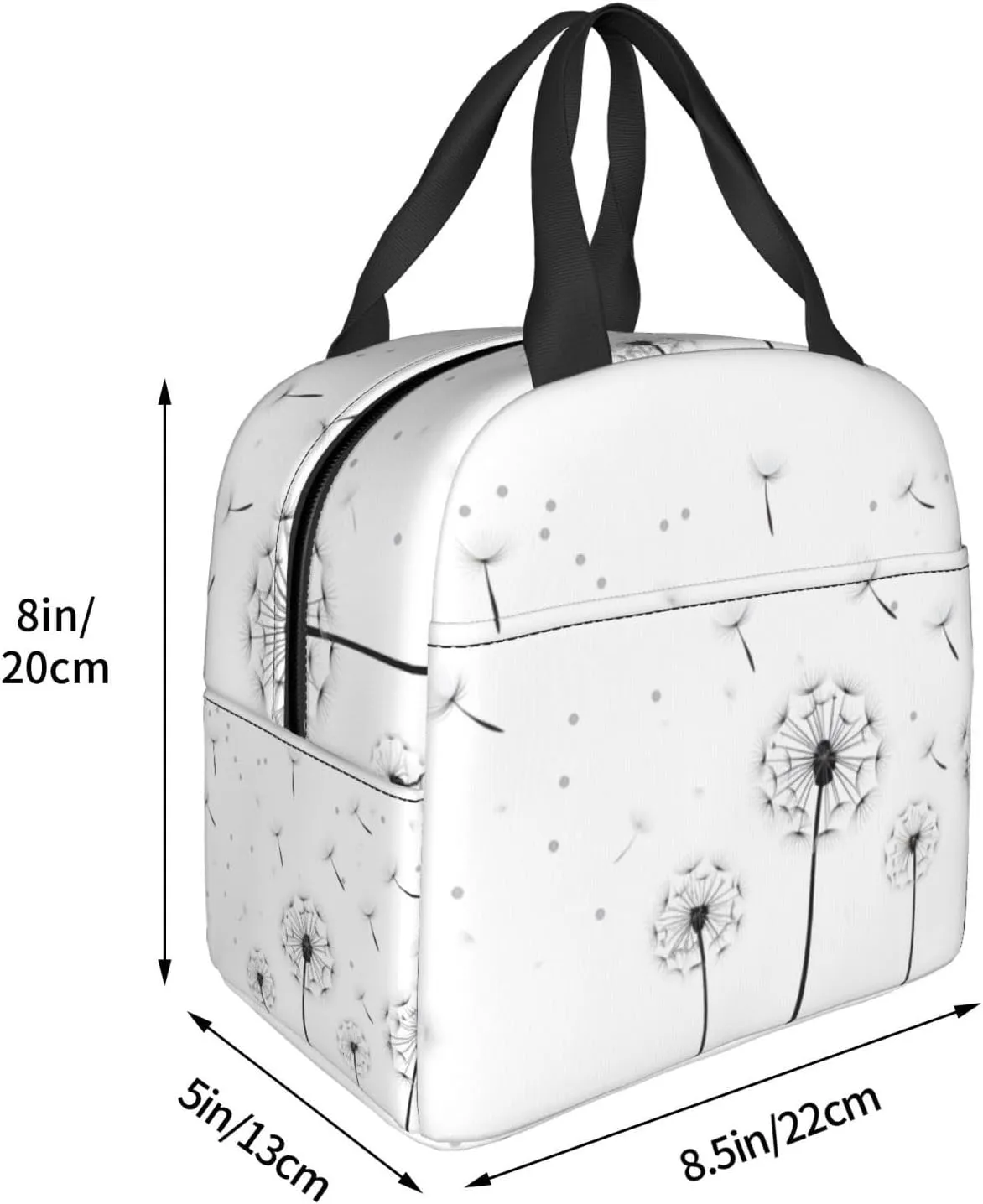 Lunch Bag for Women Men Reusable Insulated Lunch Box, Flying Dandelions Abstract Farmhouse Wildflower Handbags Case High Capacity for Work, Travel, Outdoor