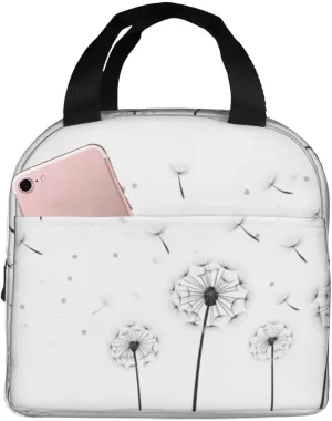 Lunch Bag for Women Men Reusable Insulated Lunch Box, Flying Dandelions Abstract Farmhouse Wildflower Handbags Case High Capacity for Work, Travel, Outdoor