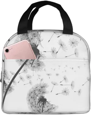 Lunch Bag for Women Men Reusable Insulated Lunch Box, Vintage Classic Dandelions Flowers Artwork Prints Handbags Case High Capacity for Work, Travel, Outdoor