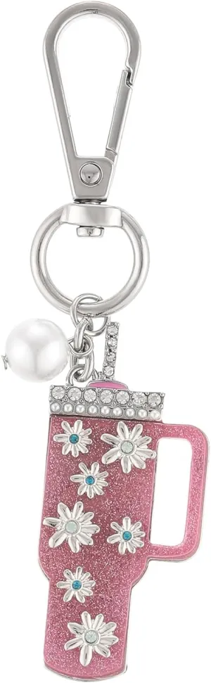 Madison Tyler Western Cowboy Boots Cherry Bow Bubble Tea Strawberry Cute Keychain | Bag Charms for Handbags Purse Charms