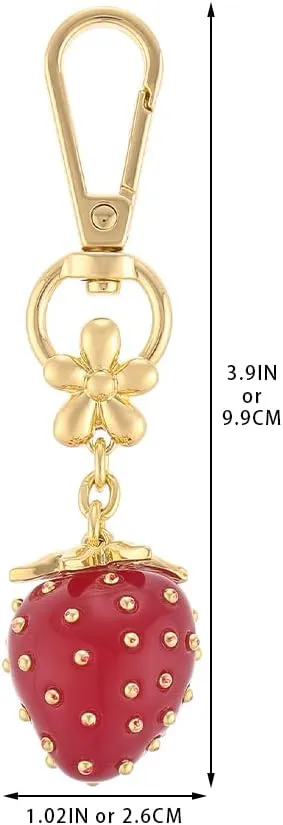 Madison Tyler Western Cowboy Boots Cherry Bow Bubble Tea Strawberry Cute Keychain | Bag Charms for Handbags Purse Charms