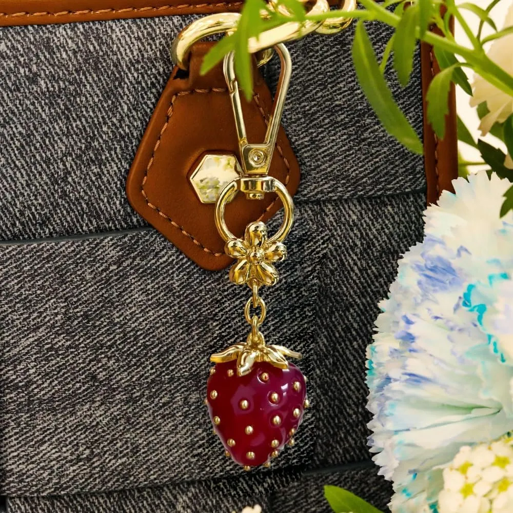 Madison Tyler Western Cowboy Boots Cherry Bow Bubble Tea Strawberry Cute Keychain | Bag Charms for Handbags Purse Charms