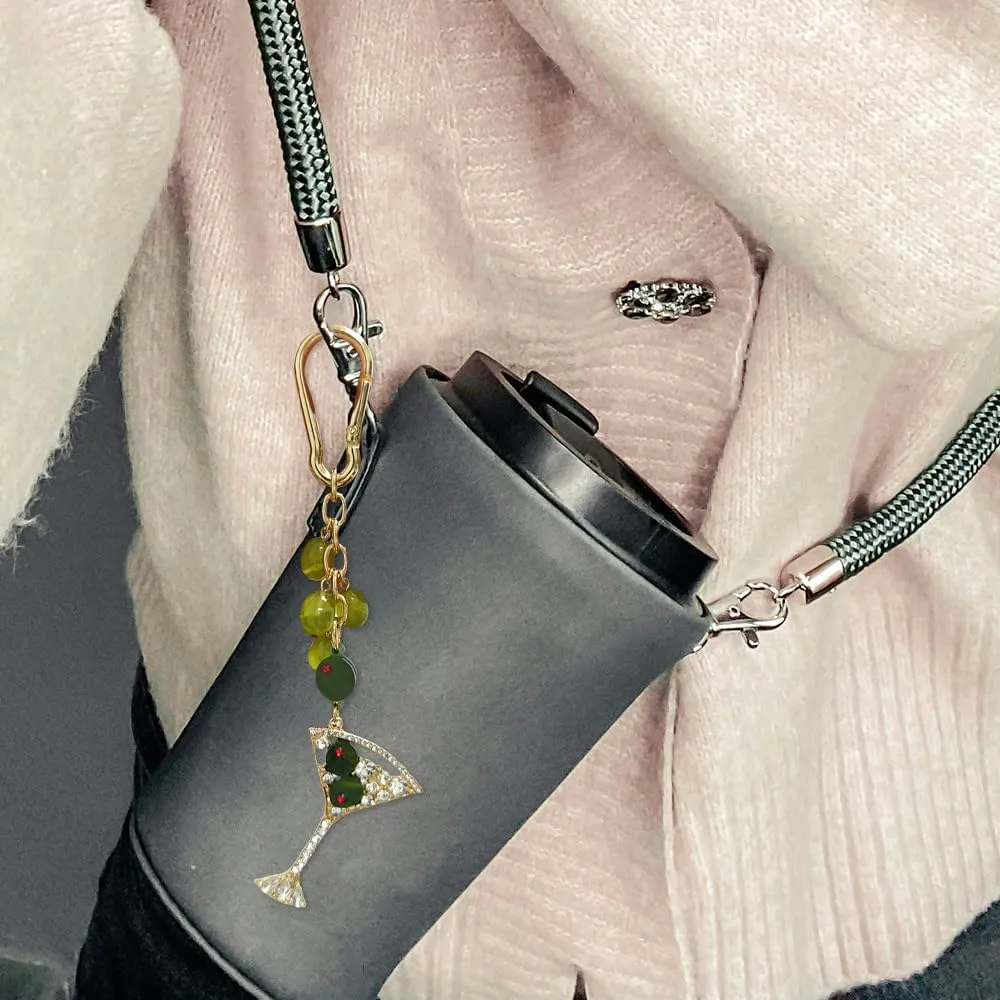 Madison Tyler Western Cowboy Boots Cherry Bow Bubble Tea Strawberry Cute Keychain | Bag Charms for Handbags Purse Charms