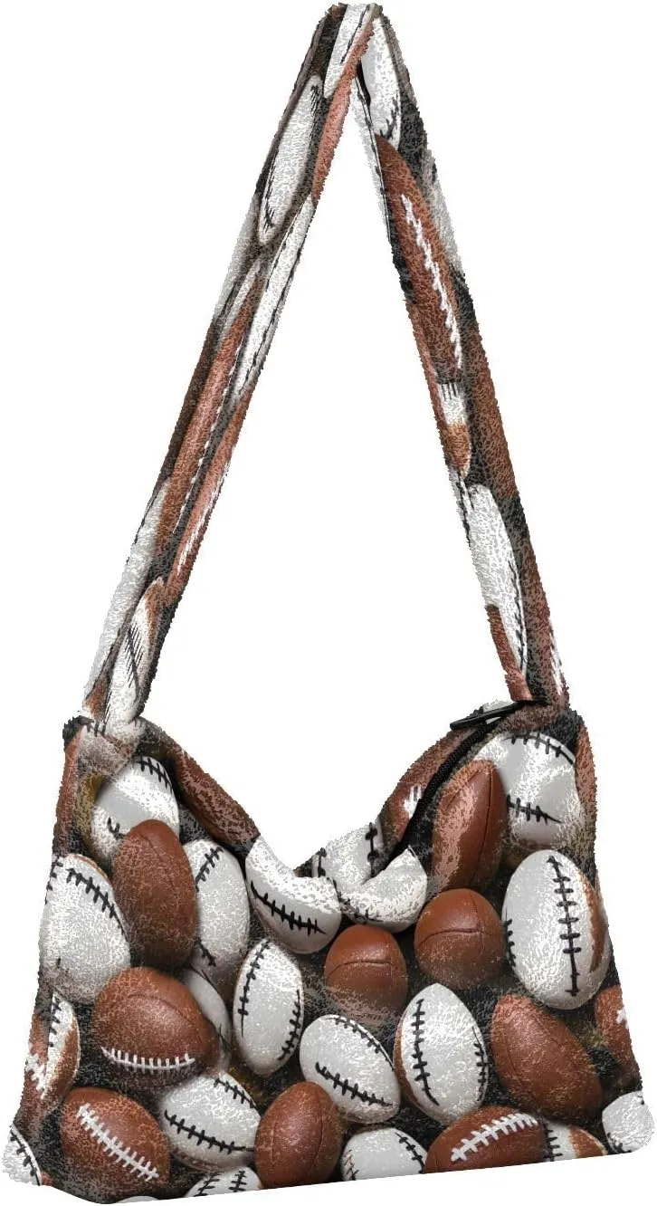 Many American Football Balls Shoulder Handbag, Tote Bag, Autumn Handbags